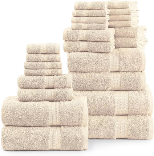 100% Egyptian Cotton 2 Hand Towels, 2 Bath Sheets 2 Bath towels 2 Face Cloth - 8 Piece 800GSM Towel Bale Towelsworld